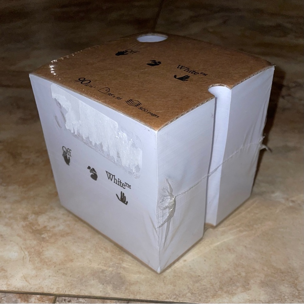 OFF-WHITE Meteor Note Cube Kraft Brown/White